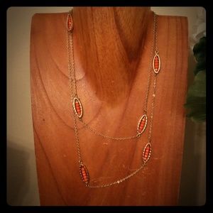 Long Necklace with Orange details
